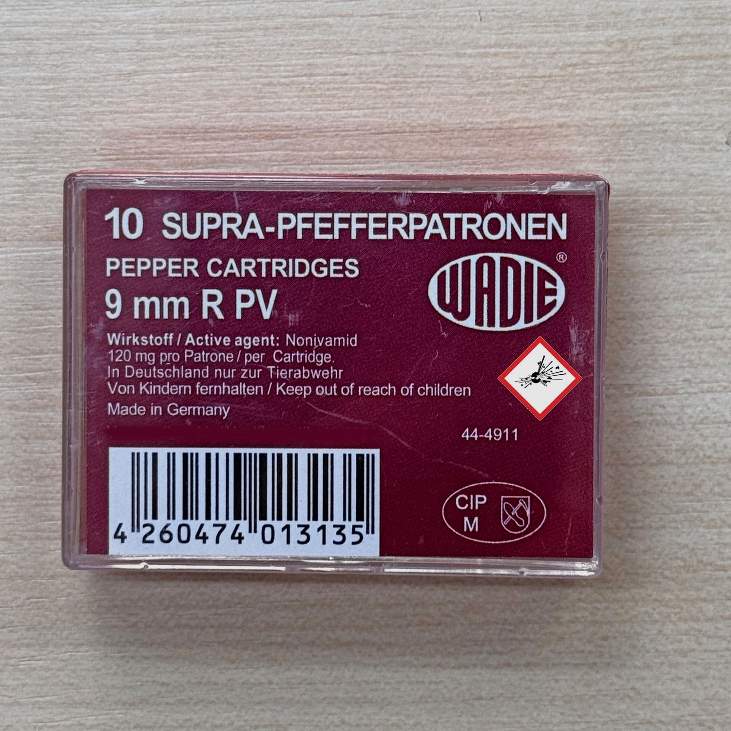Cartucce di pepe Wadie cal. 9mm R PV Supra