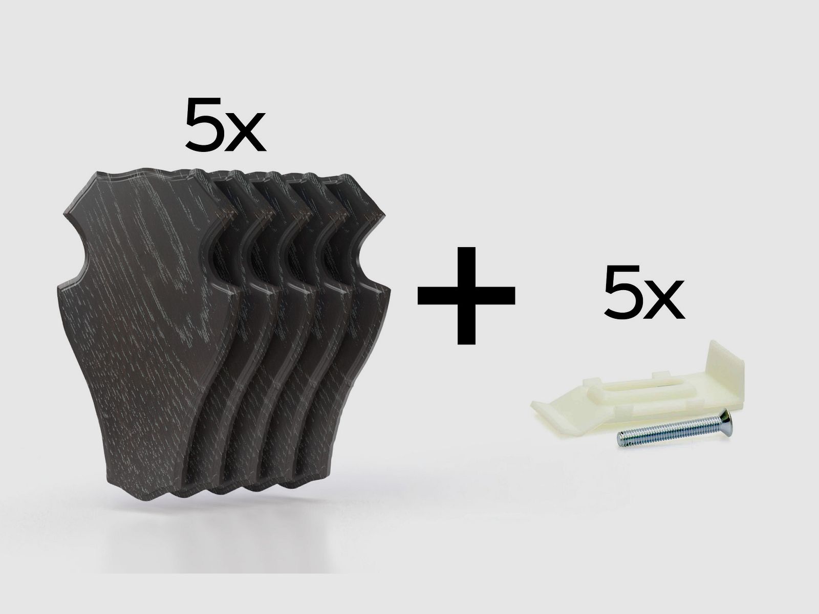 5 x Trophäenschild für Rehbock 19x12cm dunkel (Eiche 2)