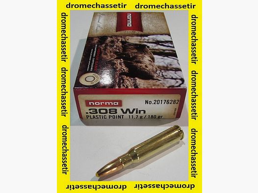 Box mit 20 Patronen Normacalibre .308 Winchester Kunststoffspitze 180 grains