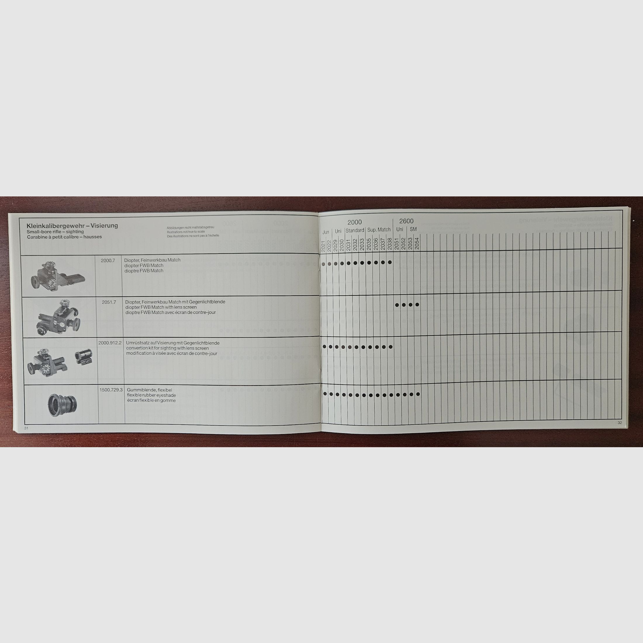 Catalogo accessori originale delle pistole ad aria compressa e carabine Feinwerkbau, immagine 2 di 2