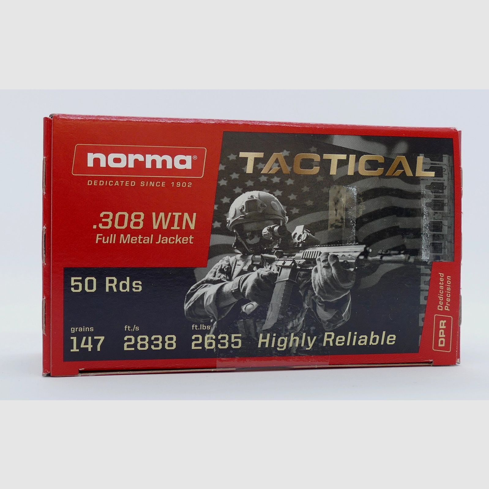Norma .308 Win Tactical 9.5g/147gr Rifle Cartridges