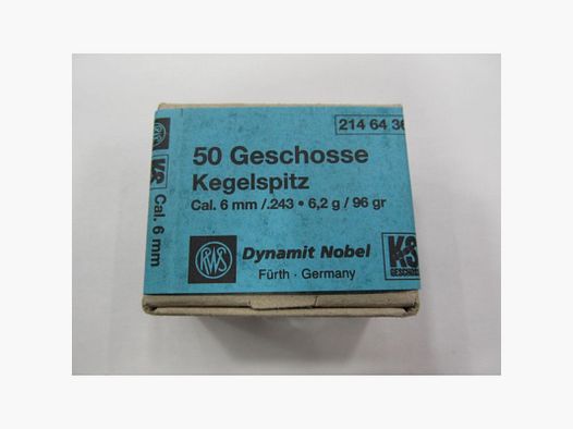 RWS GESCHOSSE 6MM GR 96 KS DIA 243