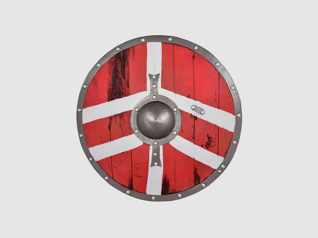 Larp Wiking Shield Bjornir w czerwono-białym