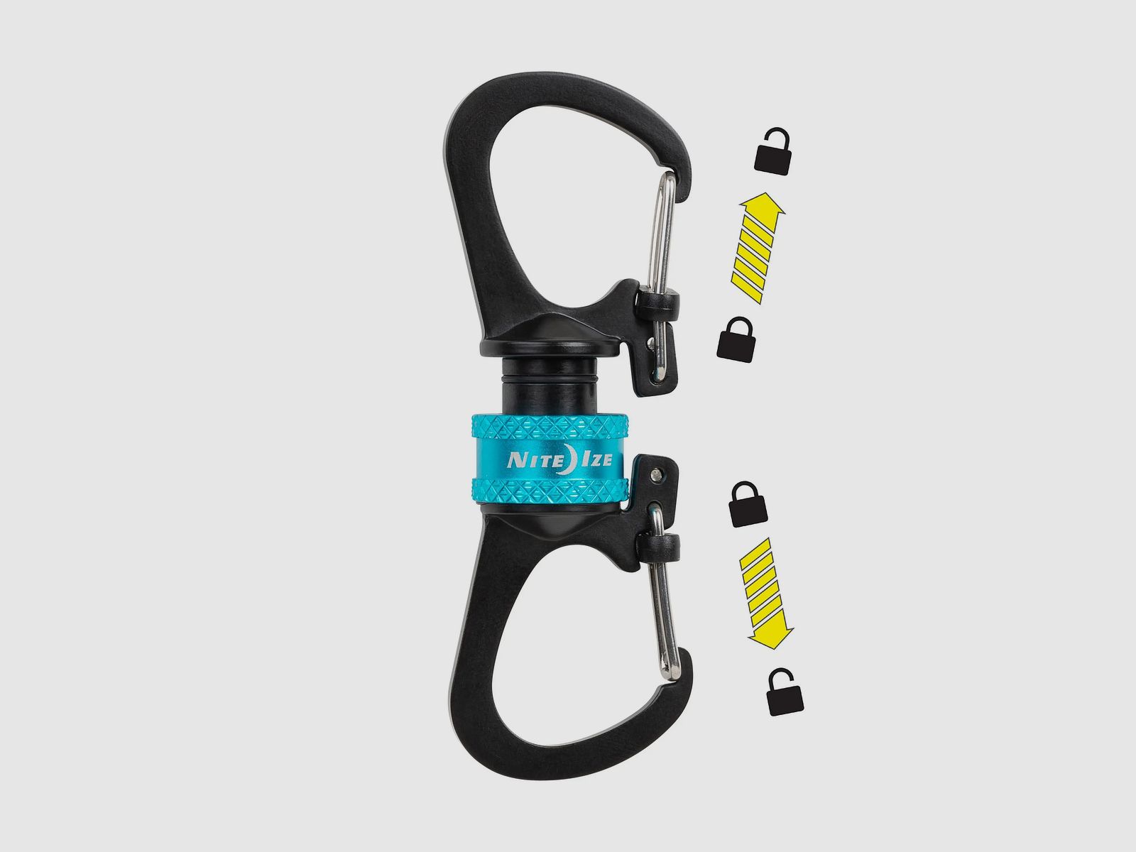 Nite Ize SlideLock® 360° Magnetic Locking Dual Carabiner, image 3 sur 5