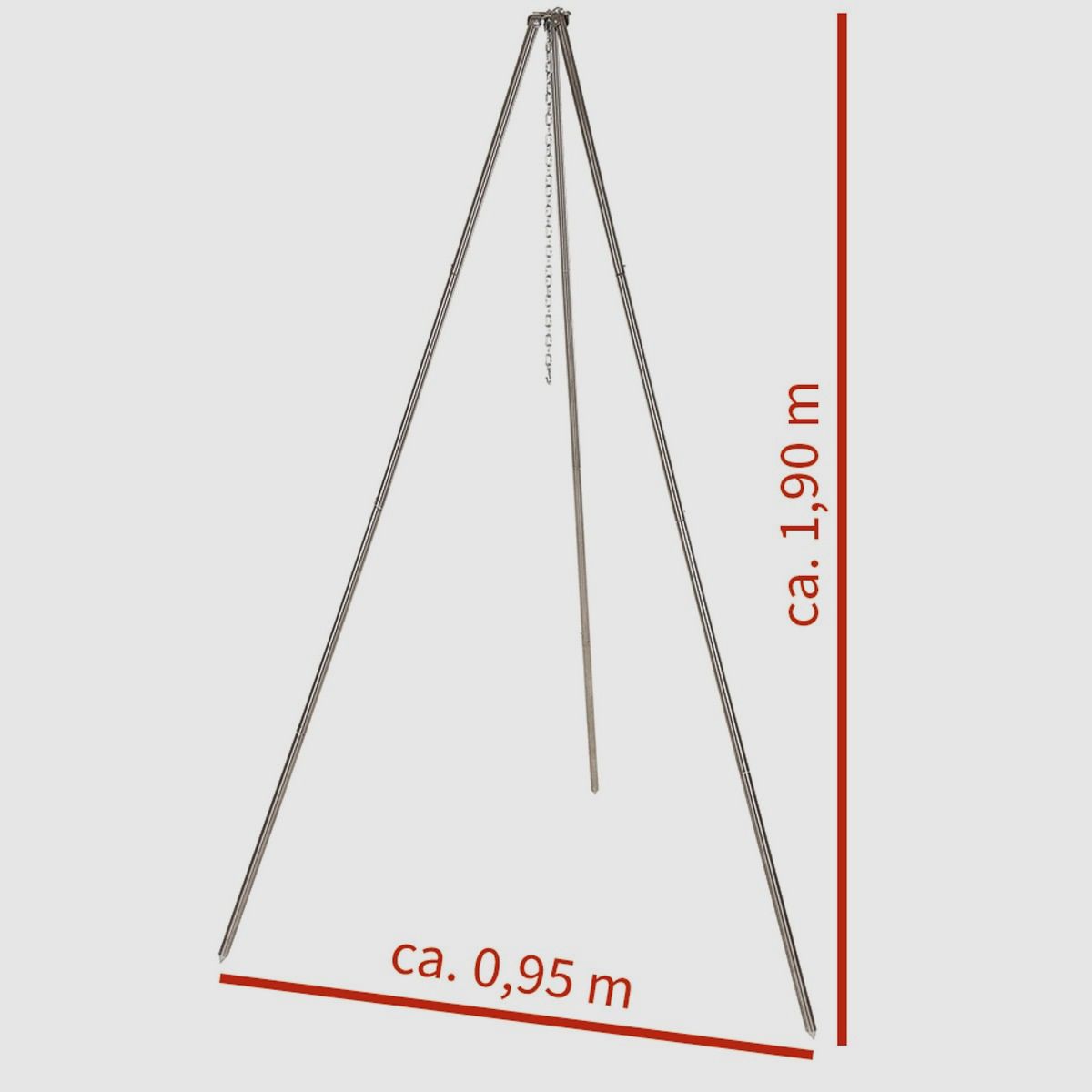 FOX Outdoor Zerlegbarer Dreibeingrill mit Kette und Haken