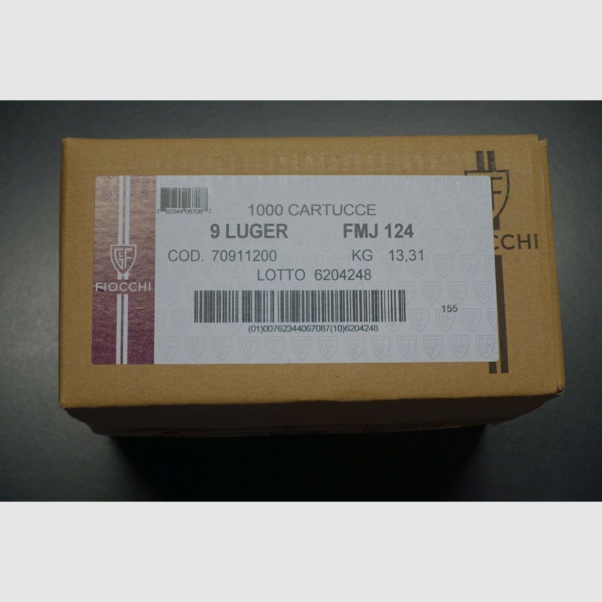 Fiocchi 9mm FMJ 124 gr 1000 rounds, image 1 of 2