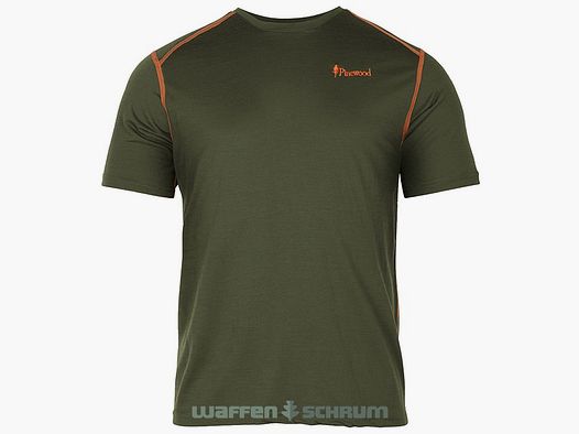 T-shirt Pinewood Abisko z wełny merino w kolorze mchu