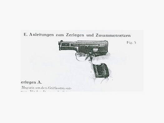 Nachdruck Bedienungsanleitung Pistole Mauser Modell 14