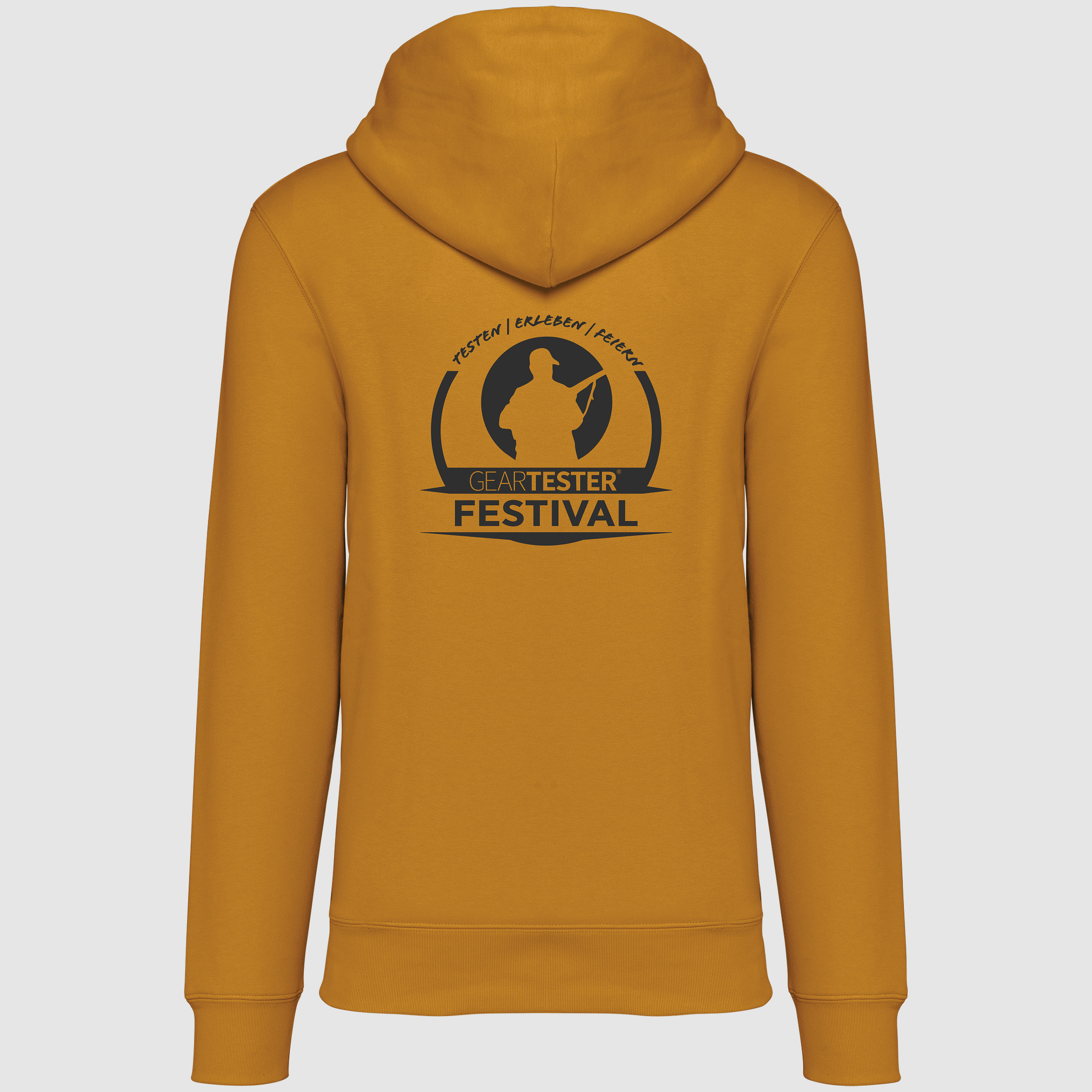 Geartester Festival Bio Hoodie, kleines Logo