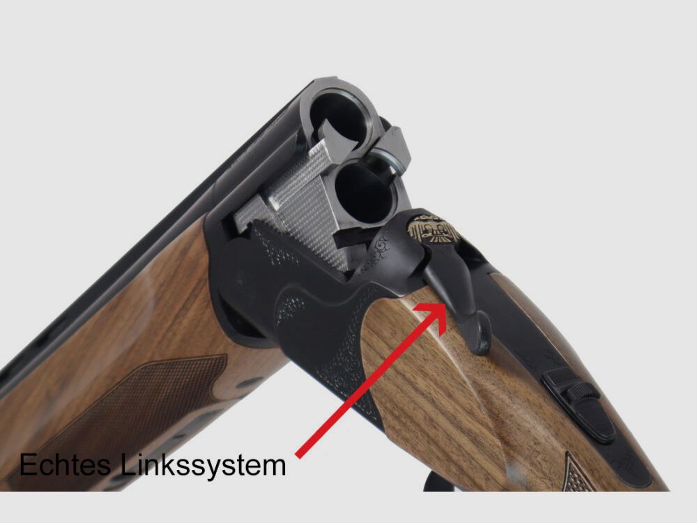 Huglu Bockdoppelflinte Victor schwarz echtes Linkssystem 71cm