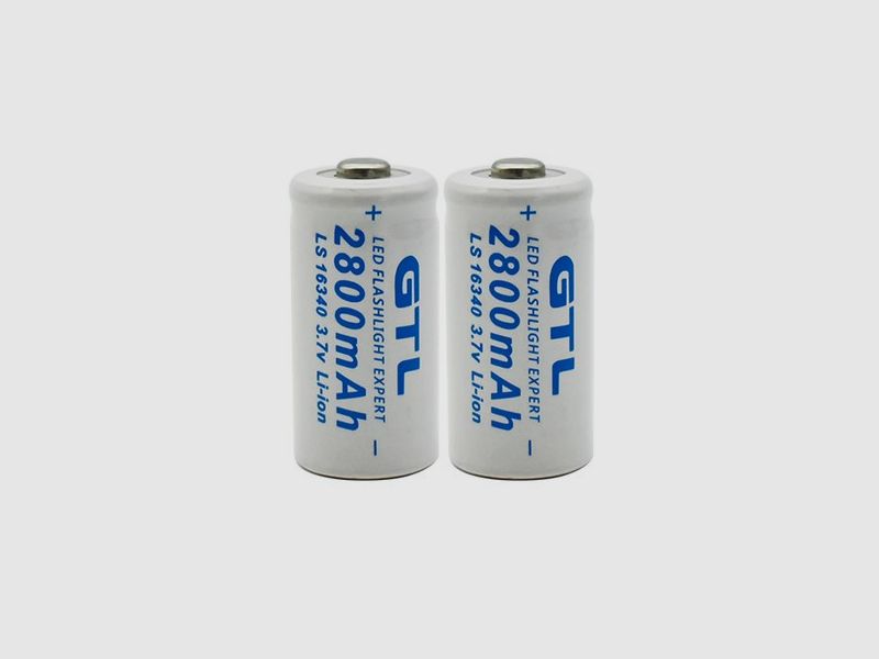 GTL 16340 AKKU - CR123A - 3,7 V / 2800 MAH - 2ER-SET