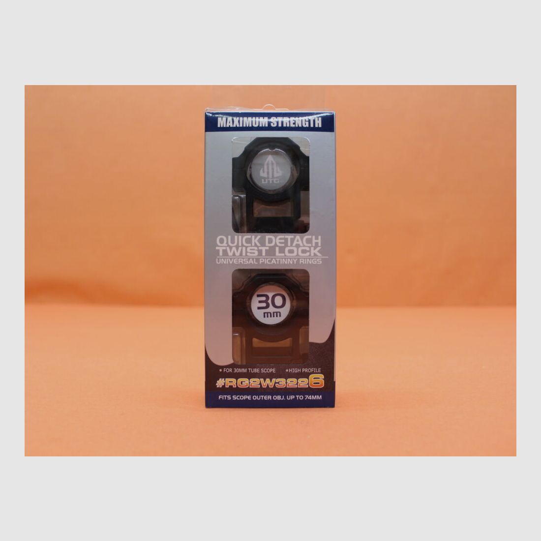 UTG - Leapers UTG QD Montageringe 30mm High (RG2W3226) Twist Lock Alu schwarz für Picatinnyprofil BH=22mm