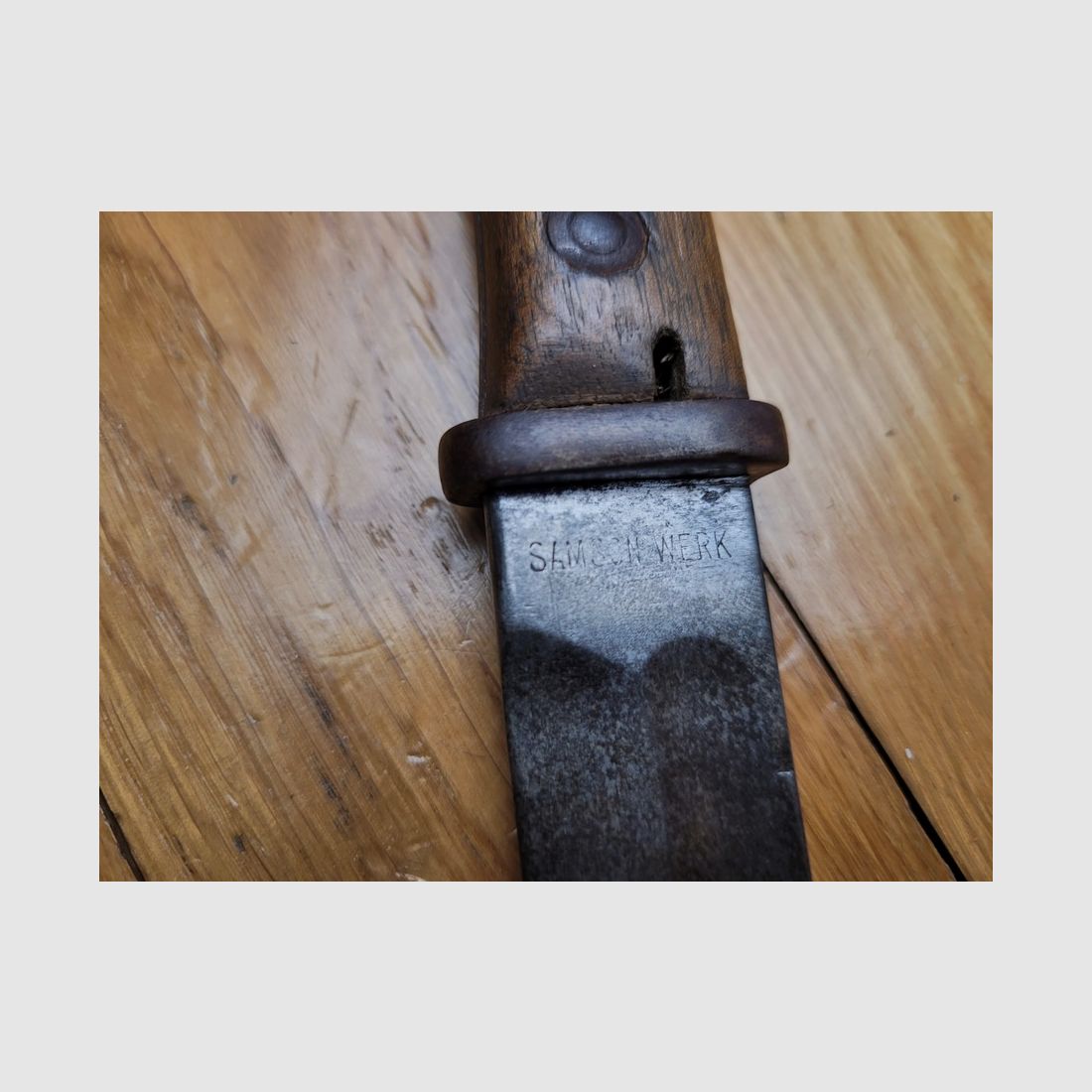 German bayonet S14 – replacement sheath – Manufacturer Samsonwerk – beautiful stamps – around 1915 – TBE, image 5 of 14