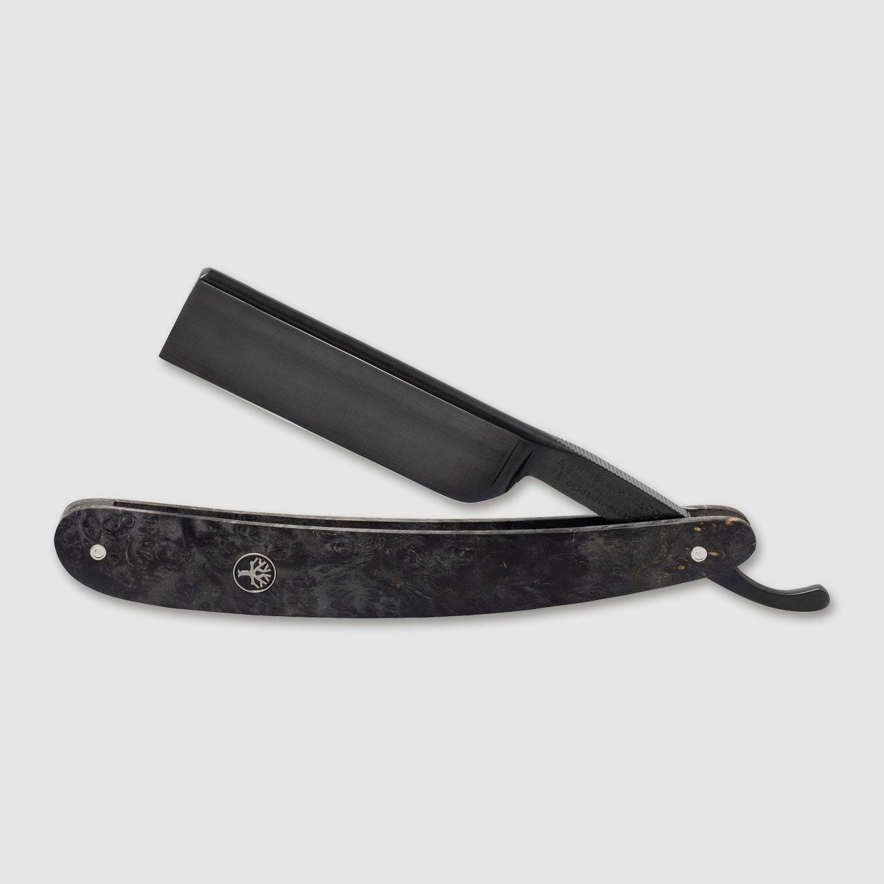 schwarzes Rasiermesser Black Amboina mit Gradkopf