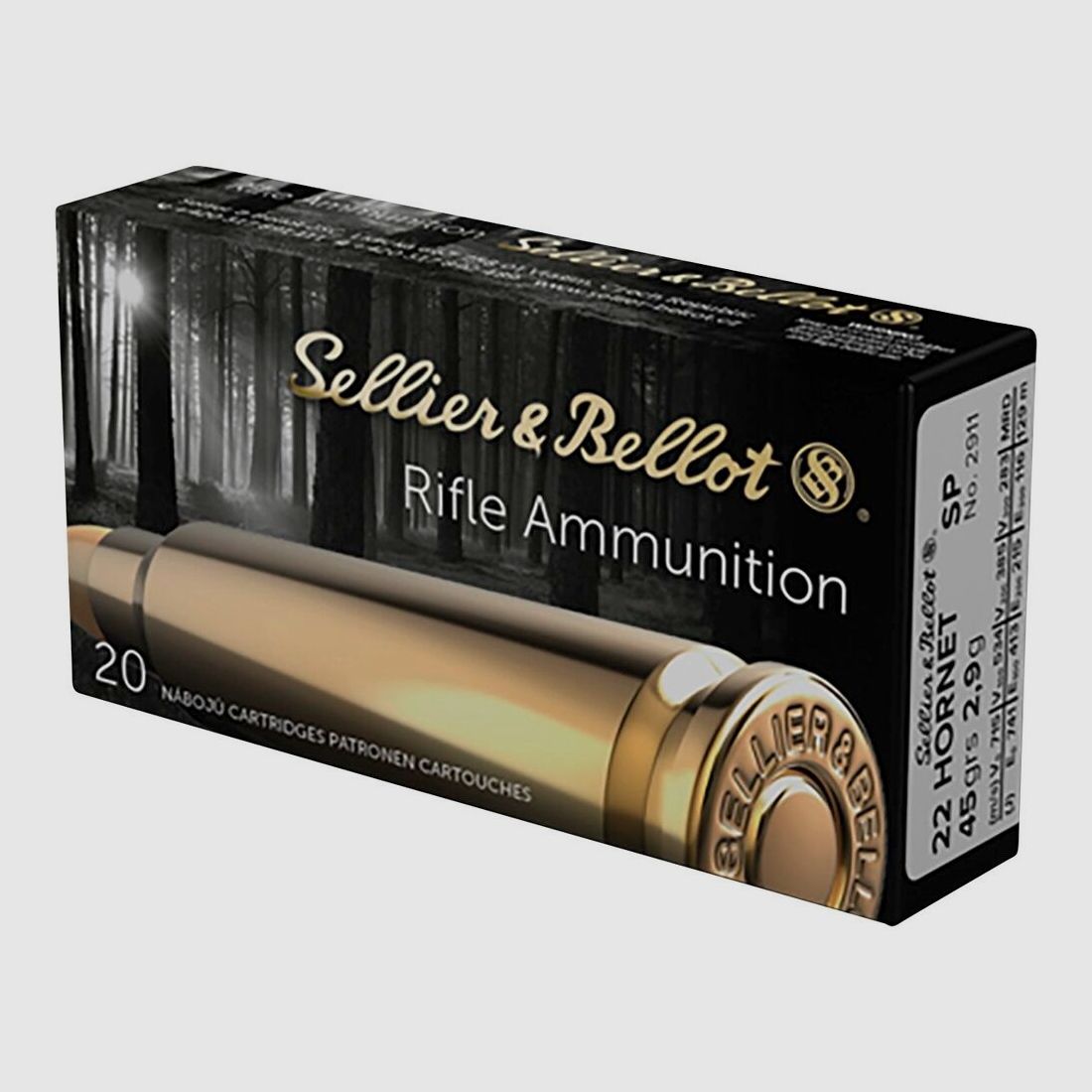 Sellier & Bellot TM 45grs 20St .22Hornet