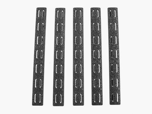 BRAVO COMPANY AR-15 BRAVO COMPANY RAIL PANEL KIT 5-PACK KEYMOD RUBBER BLACK 5.5″