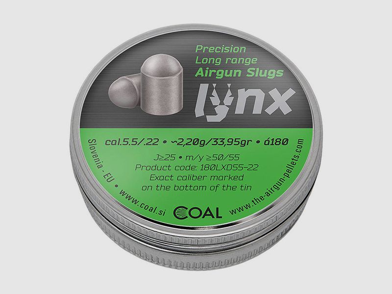 Rundkopf Coal Lynx Domed Kaliber 5,51 mm 2,2 g gewĂ¶lbt glatt 180 StĂĽck