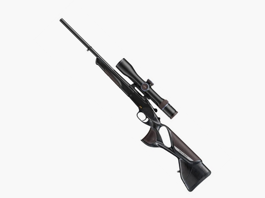 The Blaser K95 ULTIMATE CARBON combines tradition and technology. The two ergonomically designed parts of the thumbhole stock allow for a relaxed hand position.