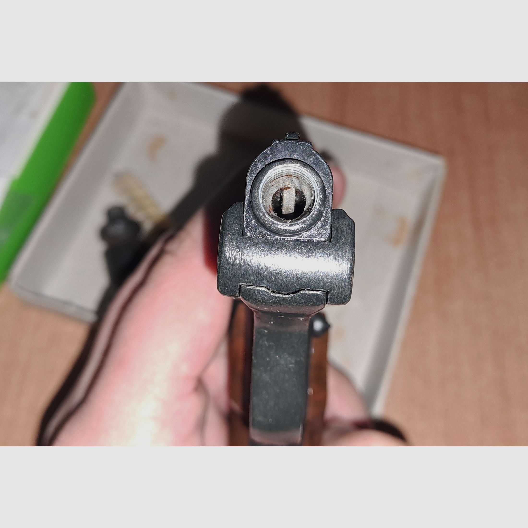 Alte Rhöner SM 15 Kal. 8 mm Knall im PTB 83/2 mit Verpackung!