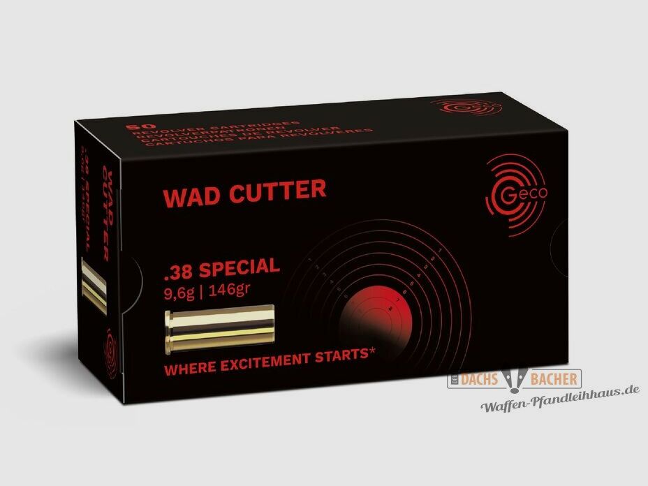 GECO .38 Special WC Wad Cutter 9,6g/146gr 50 cartouches
