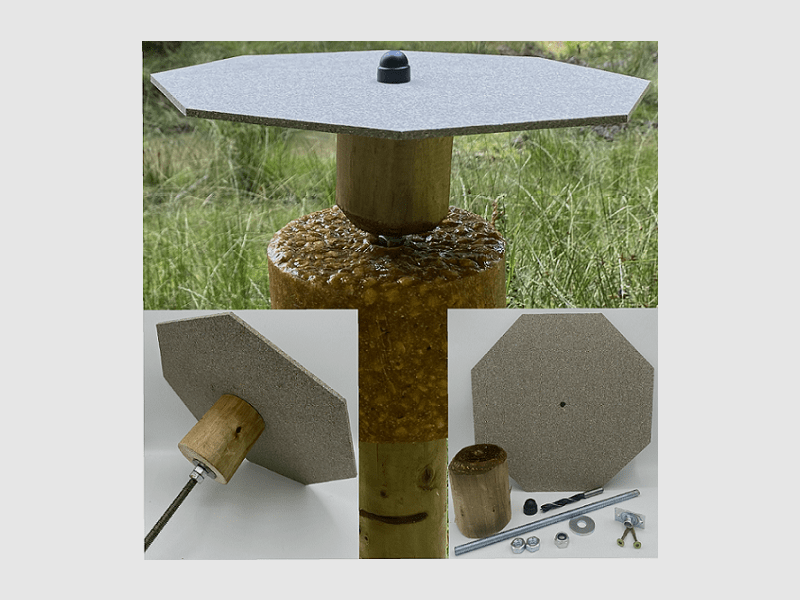 Wildzuiger bevestigingsset voor paalinstallatie voor likstenen (zonder paal)