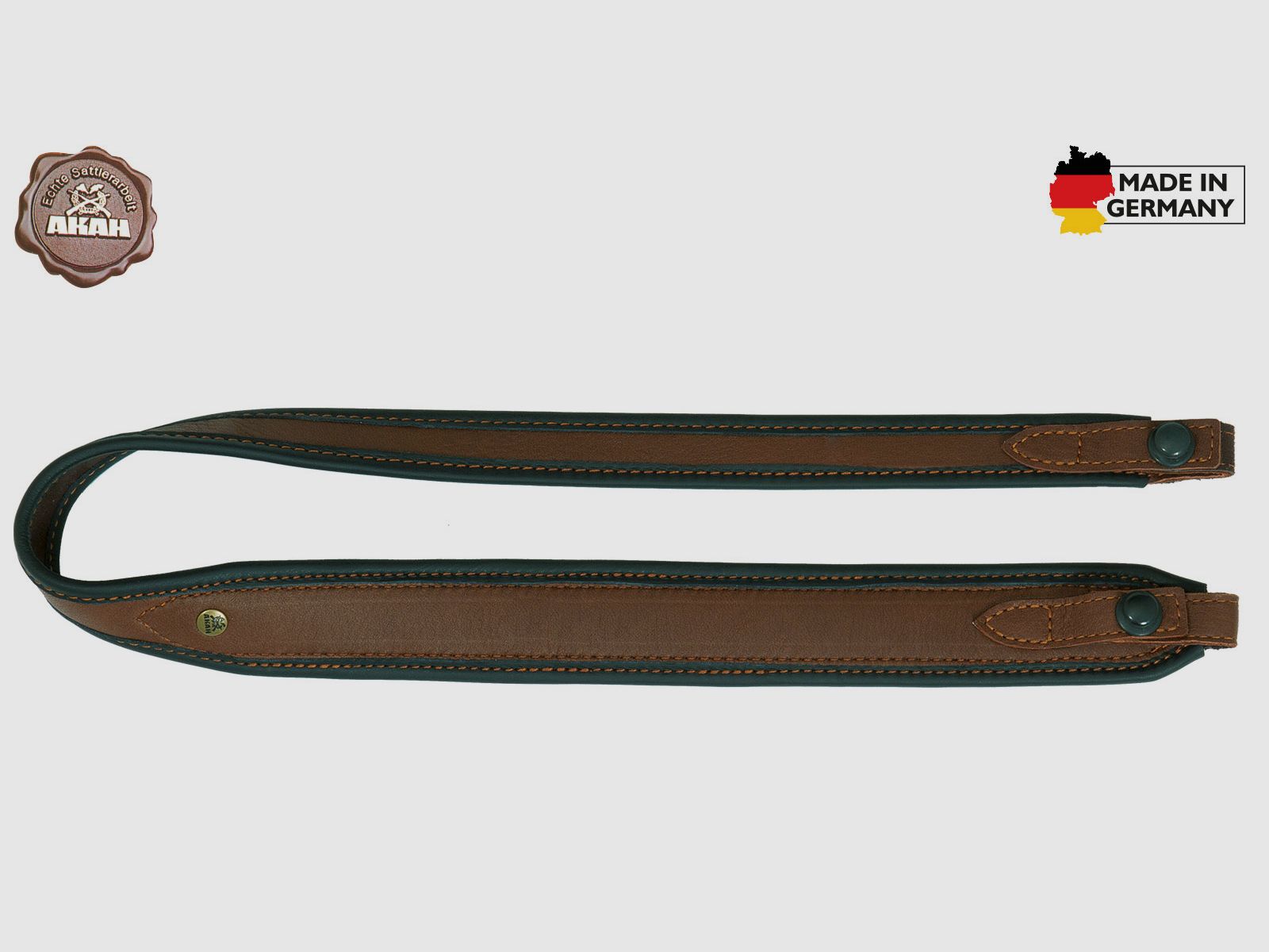 AKAH Gewehrriemen Elchleder mit Blitzriemenknopf