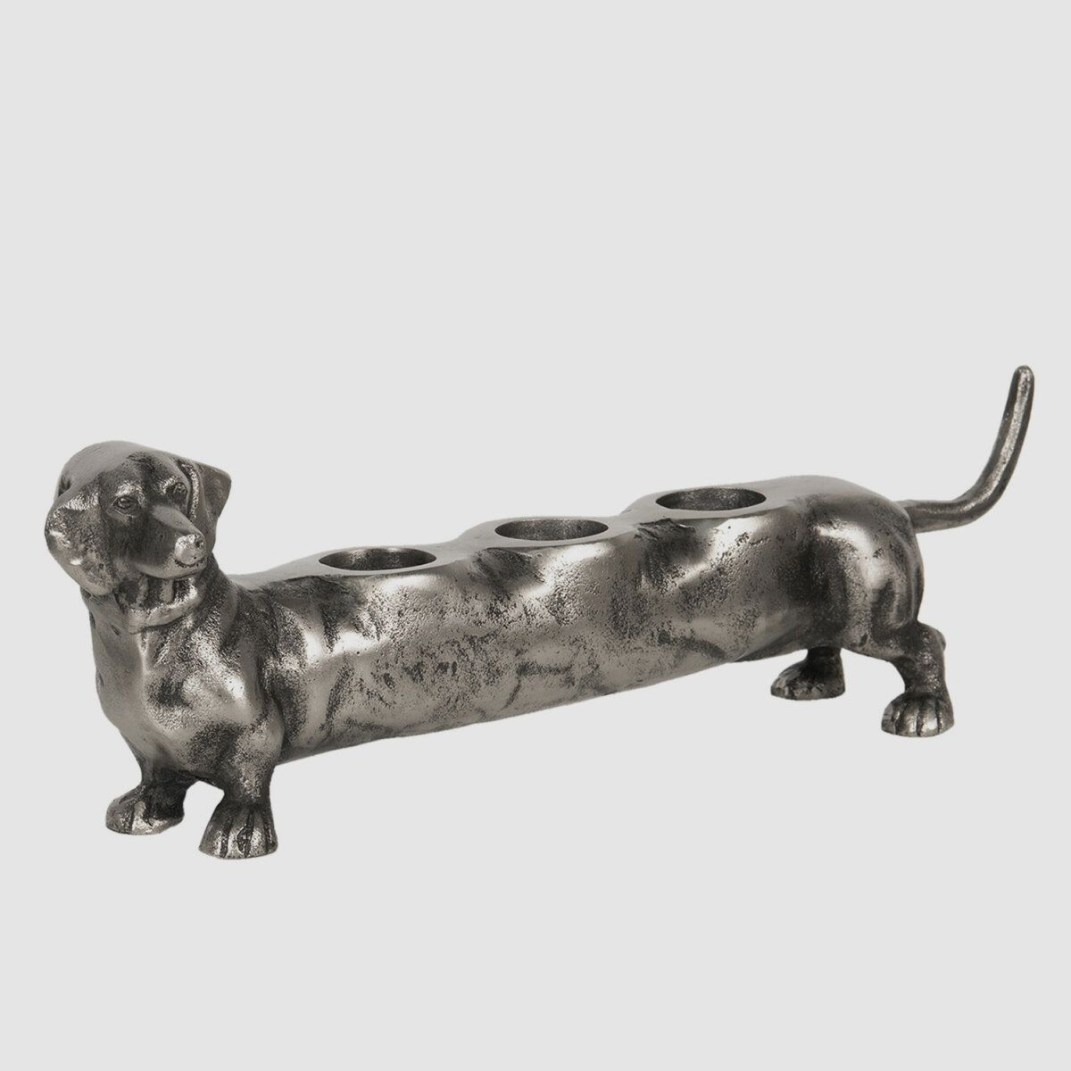 Lovergreen décoration motif bougeoir en forme de teckel grand en aluminium