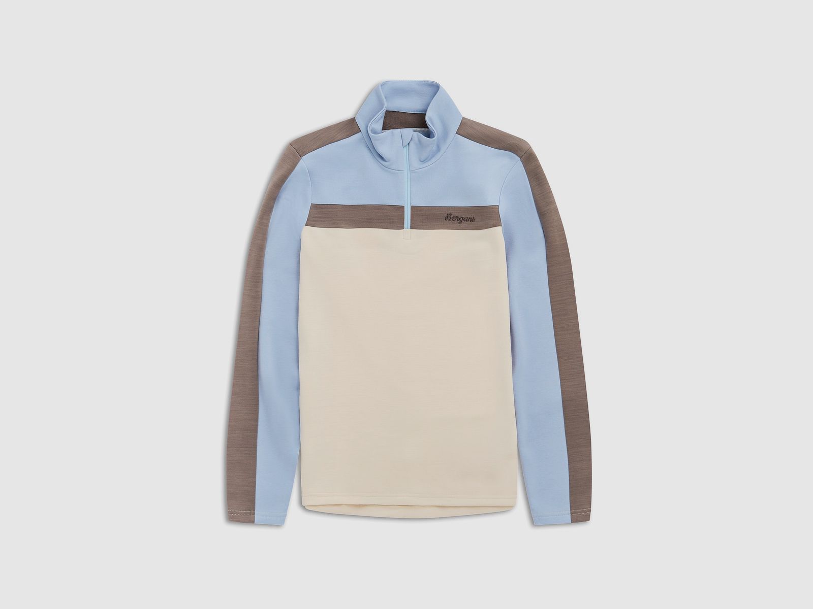 Bergans Uldal Half-Zip Wool Sweater Women Cream/Light Dusty Blue S