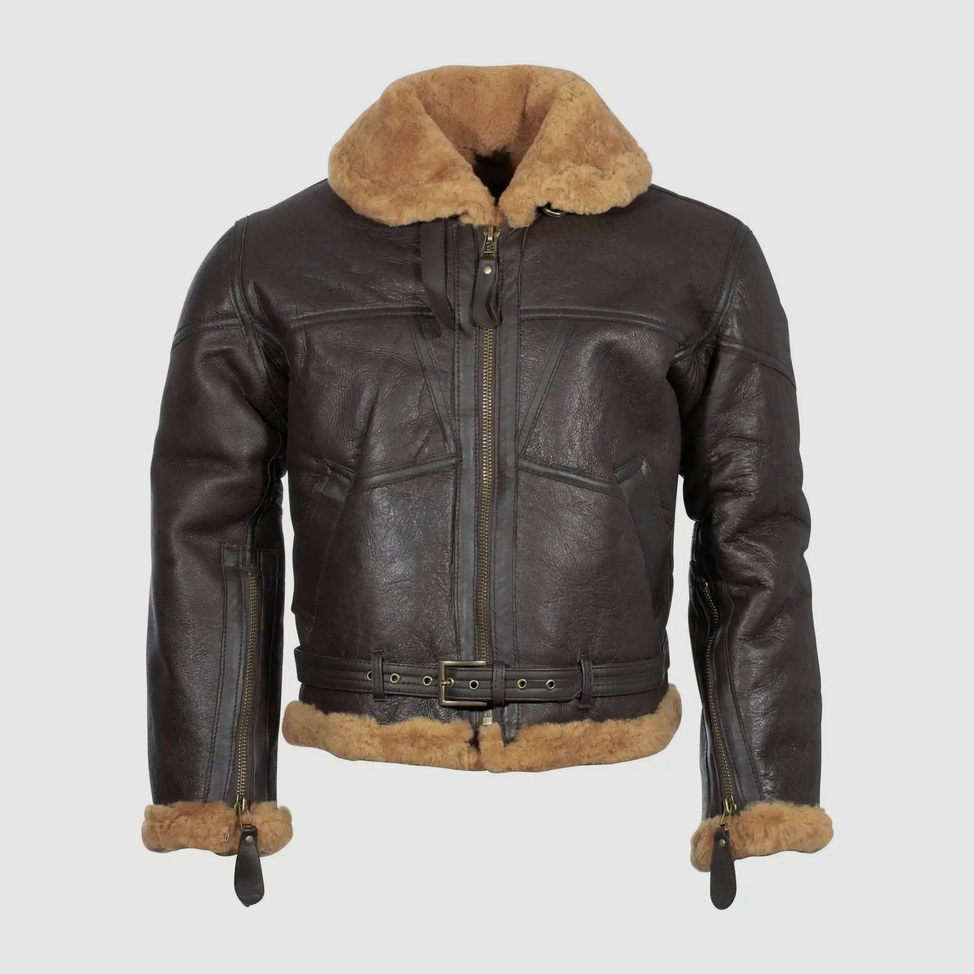Mil-Tec Veste Bombardier Britannique RAF en Peau de Mouton - S Hommes