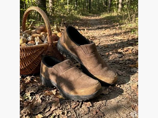 Sabots TeamWood Montana en cuir suédé chocolat et taupe