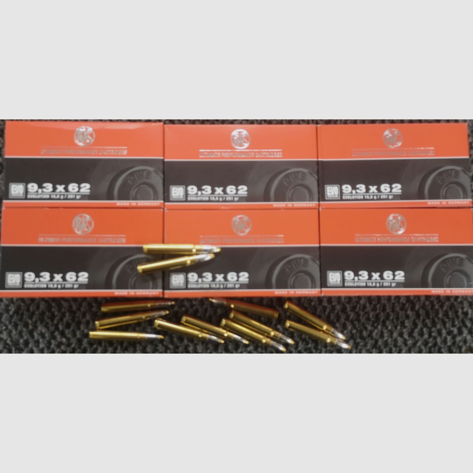 9,3x62 RWS Evolution 18,8g/291grs. 132 pièces