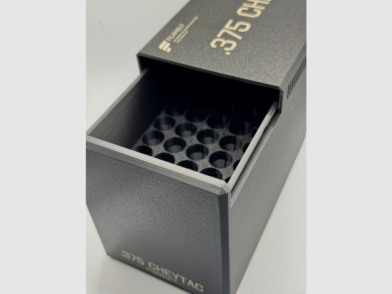 Filamelt Munitionsbox / .375 CheyTac / ‘Schiebedeckel’ / Patronenbox, Ammo Box
