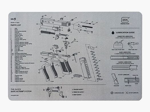 GLOCK cleaning mat, disassembly mat