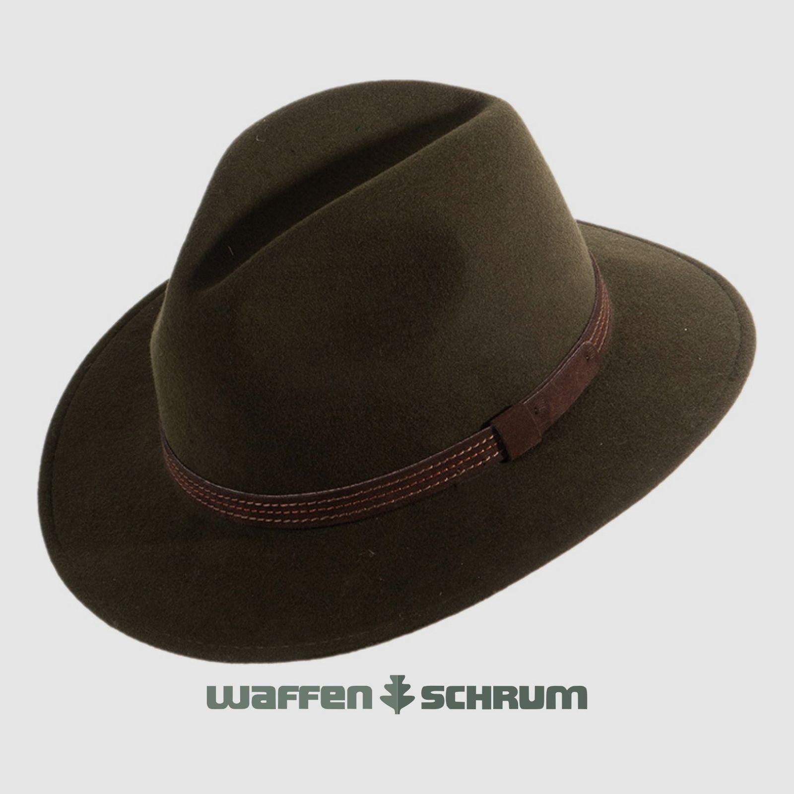 Lodenhut Rollhut m. Ledergarnitur Grün