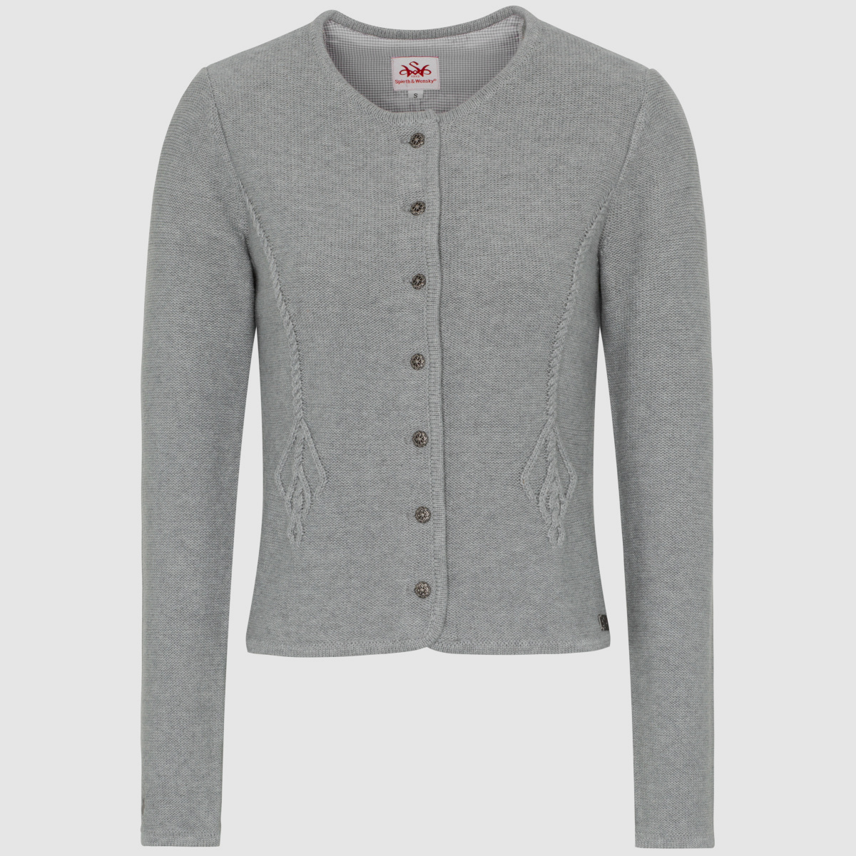 SPIEHT & WENSKY Perla Strickjacke hellgrau