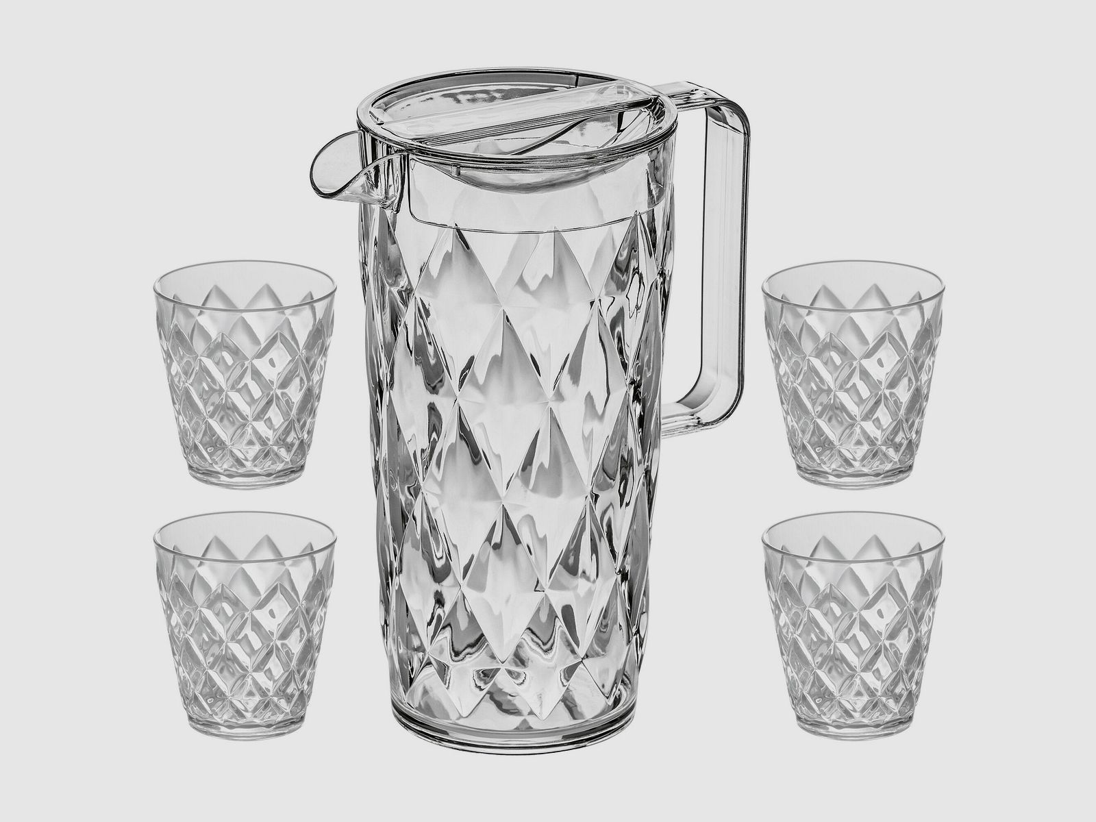 Caraffa CRYSTAL con 4 Tazze, immagine 2 di 9