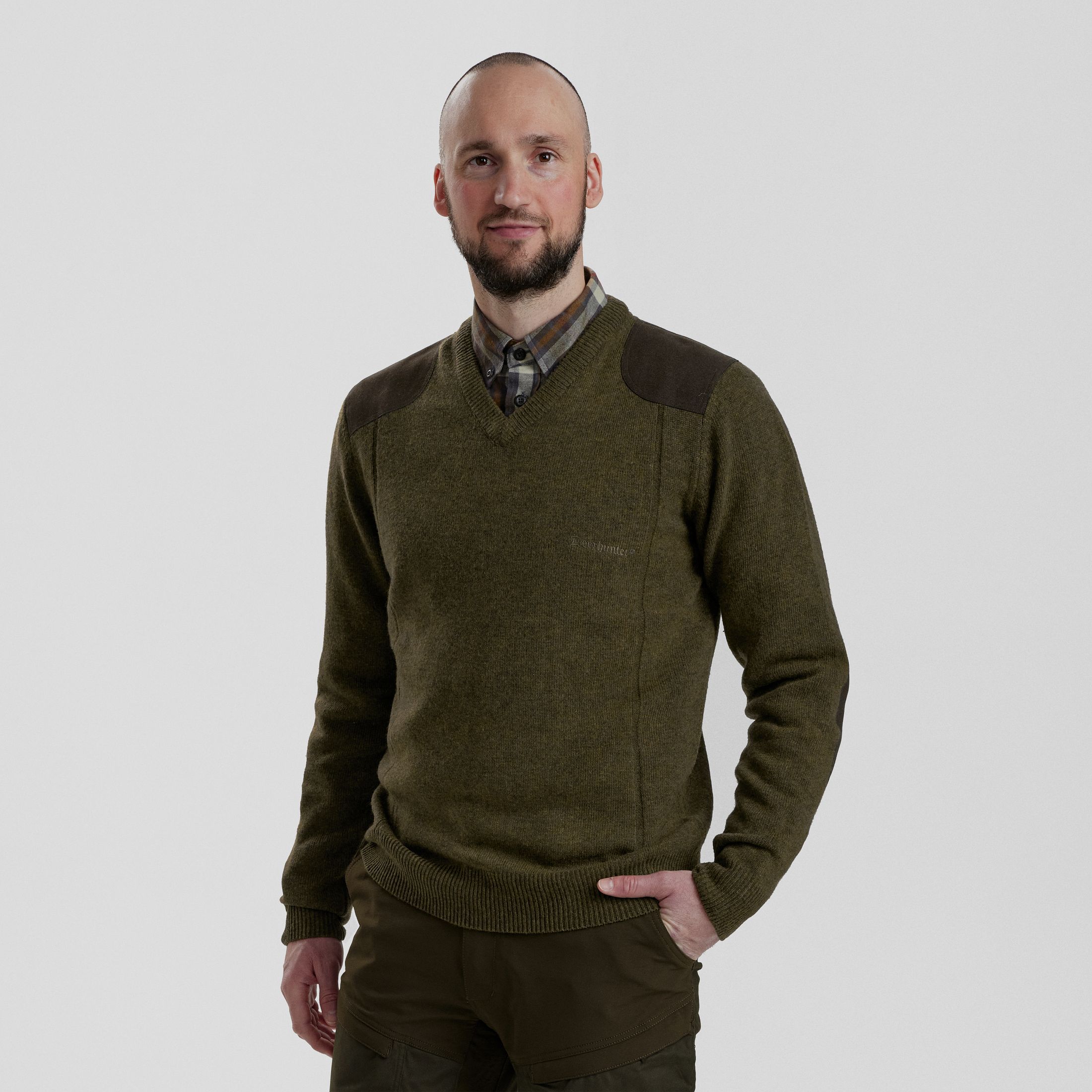 Sheffield Pullover mit V-Ausschnitt - Cypress – Größe: M