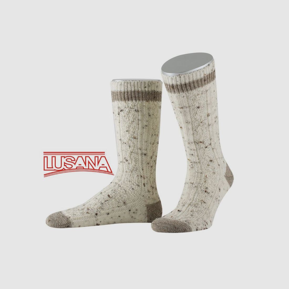 Lusana Trachten sock in cream/beige (002)