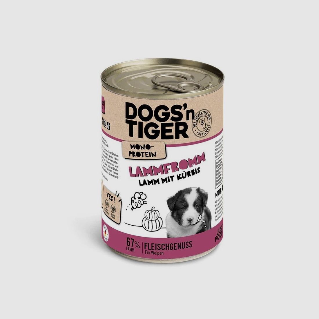 Dogs'n Tiger Welpen Nassfutter Lammfromm Lamm 400g