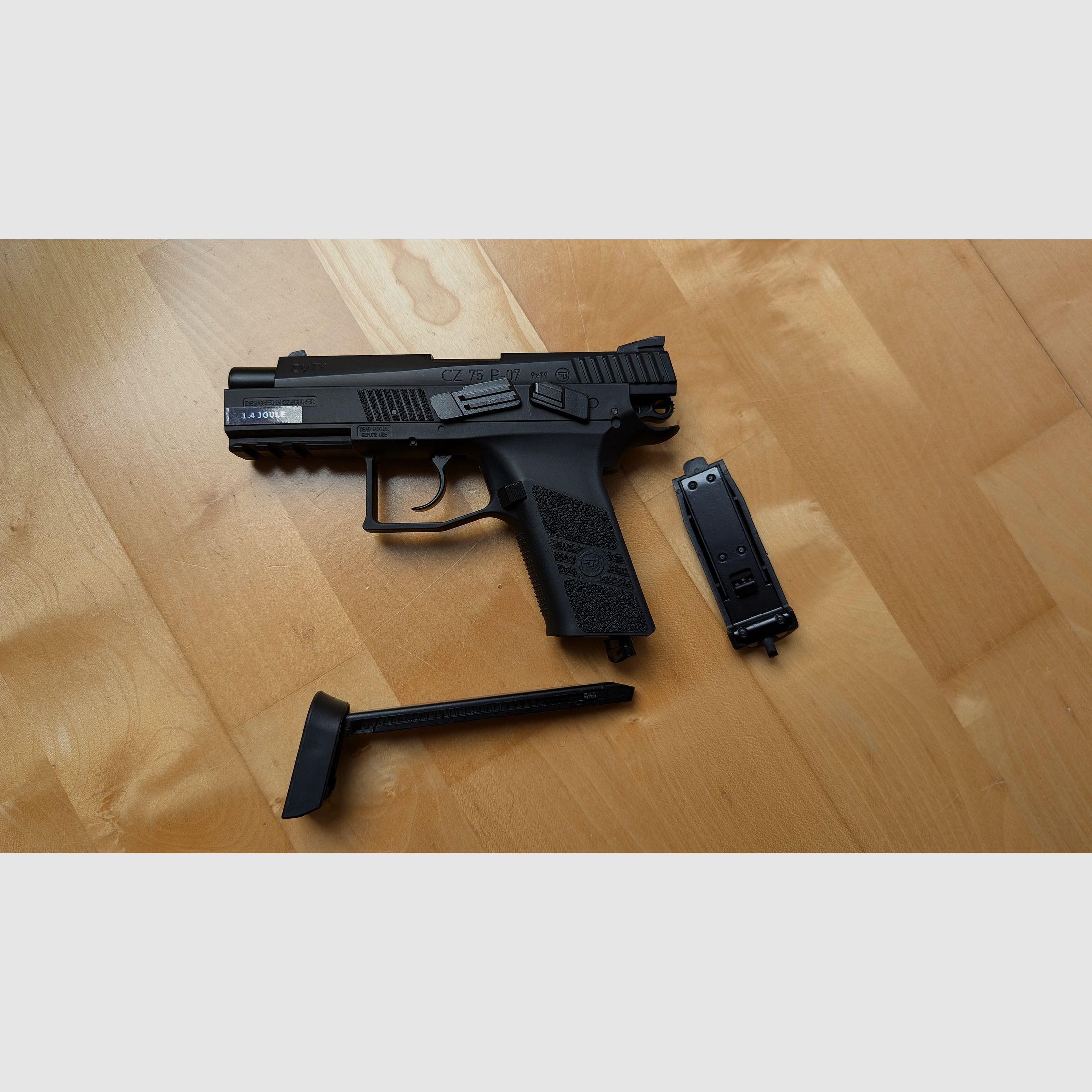 Airsoft Softair ASG CZ 75 P-07 Duty con deslizamiento de metal CO2 Blowback 6mm BB