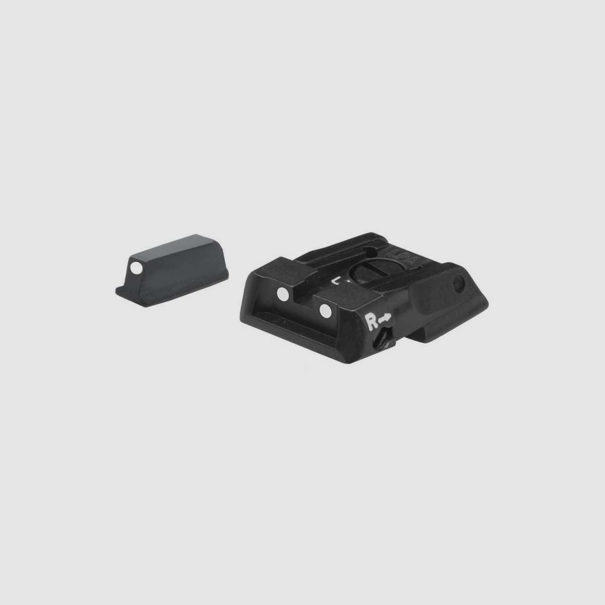 Adjustable rear sight and front sight