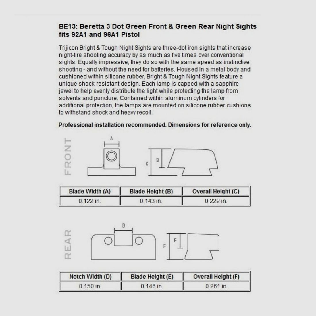 Trijicon N-Sight B&T Green/Green Beretta, image 2 of 3