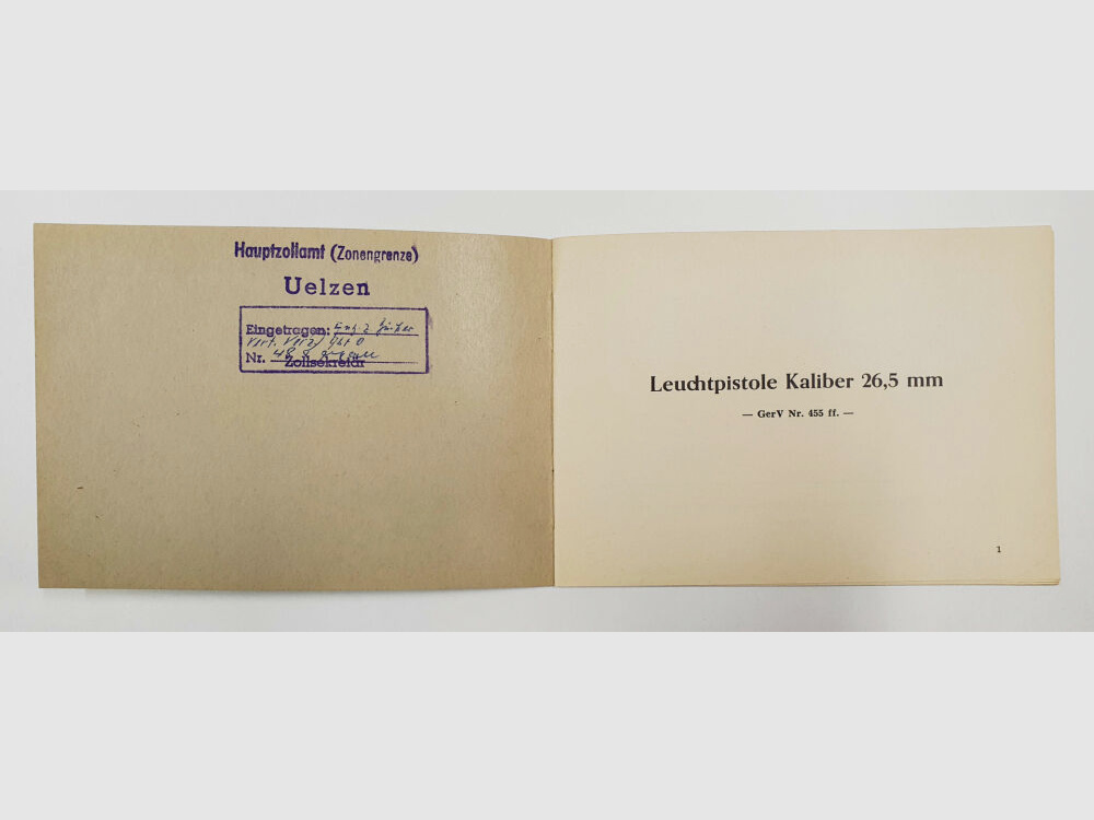 Instrukcja obsługi pistoletu świetlnego Heym, typ 3 Zoll, fabryka broni F. W. Heym - Münnerstadt, z 1959 roku