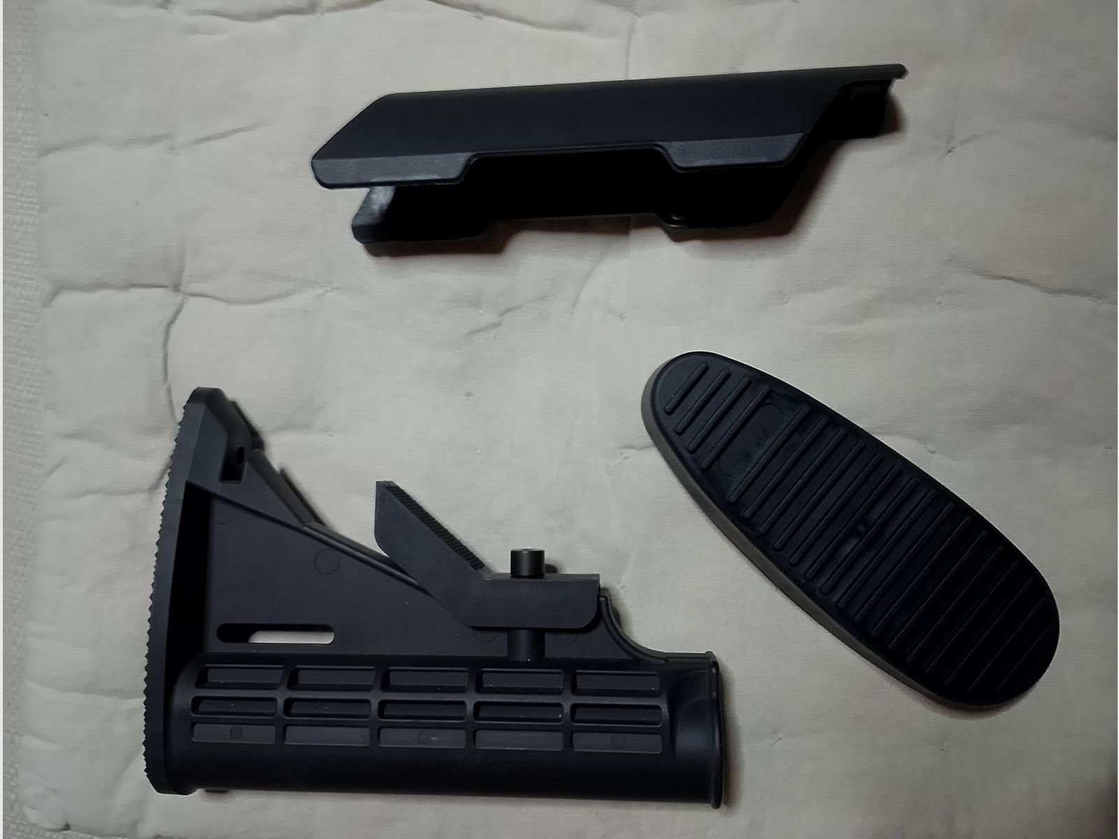  Set as good as new push stock AR-15 M4 carbine stock commercial version, 6-position buffer rubber cheek rest 
