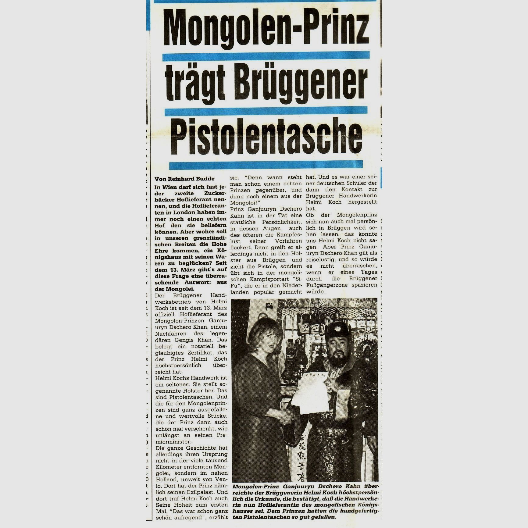 HKDesign  Art. Nr.010  Gürtel - 40 mm breit mit Randschlagmuster, Gesamtlänge 101 cm,   mit Monogramm,  daher = 2. Wahl