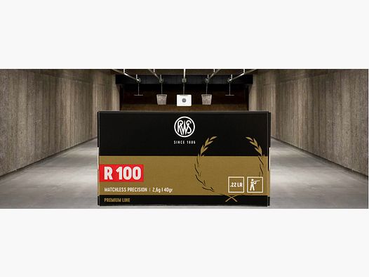 RWS 2134195 .22 lr R100 cartouches à percussion annulaire Matchless Precision 2,6g 40gr 50 pièces.