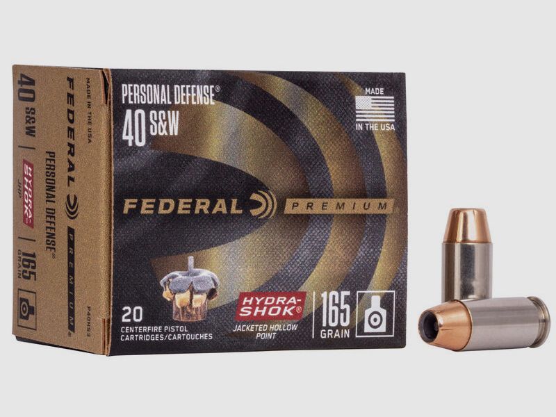 Federal Premium Personal Defense Hydra-Shok .40 S&W 165GR JHP 20 cartridges