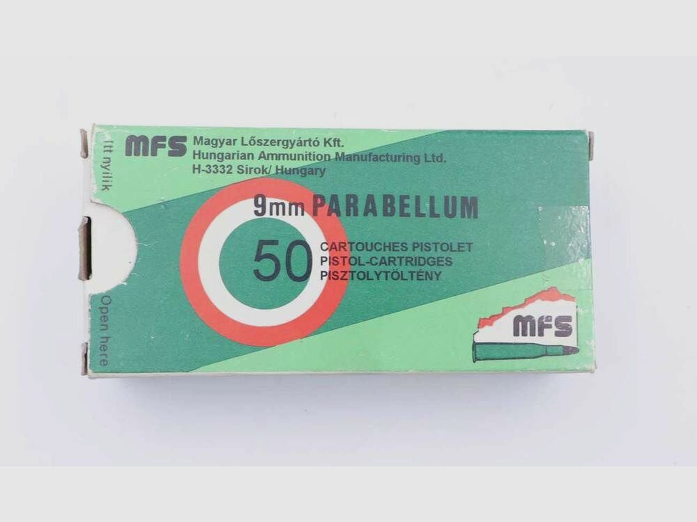 MFS ammunition, Hungary pistol ammunition 9mm Luger/Parabellum/9x19