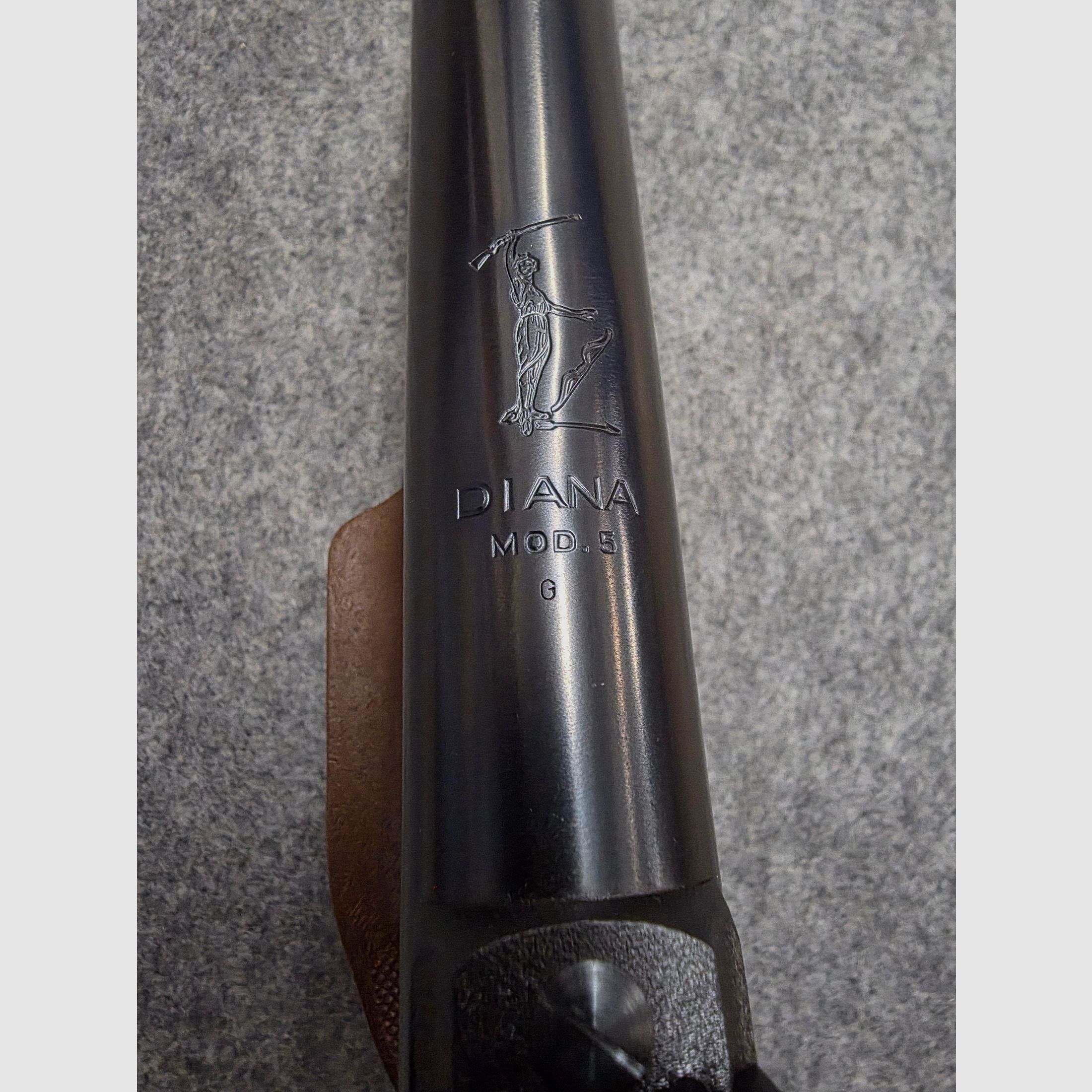 Para coleccionistas, pistola de aire comprimido Diana modelo 5 G pistola Cal. 4,5mm Diabolo Knicker en estado como nueva