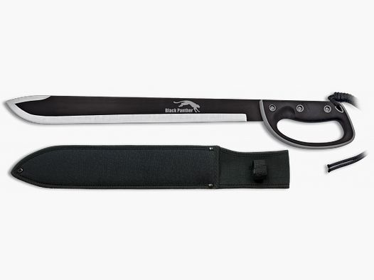 lange Machete Black Panther mit Handschutz